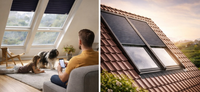 Persianas VELUX en combinación par en interior y en exterior