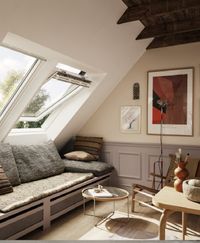 Ventana de techo VELUX manual pintada en blanco Ventana de techo VELUX manual pintada en blanco